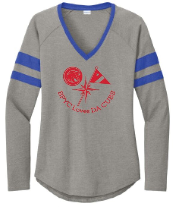Women's Cubs Long Sleeve V-Neck